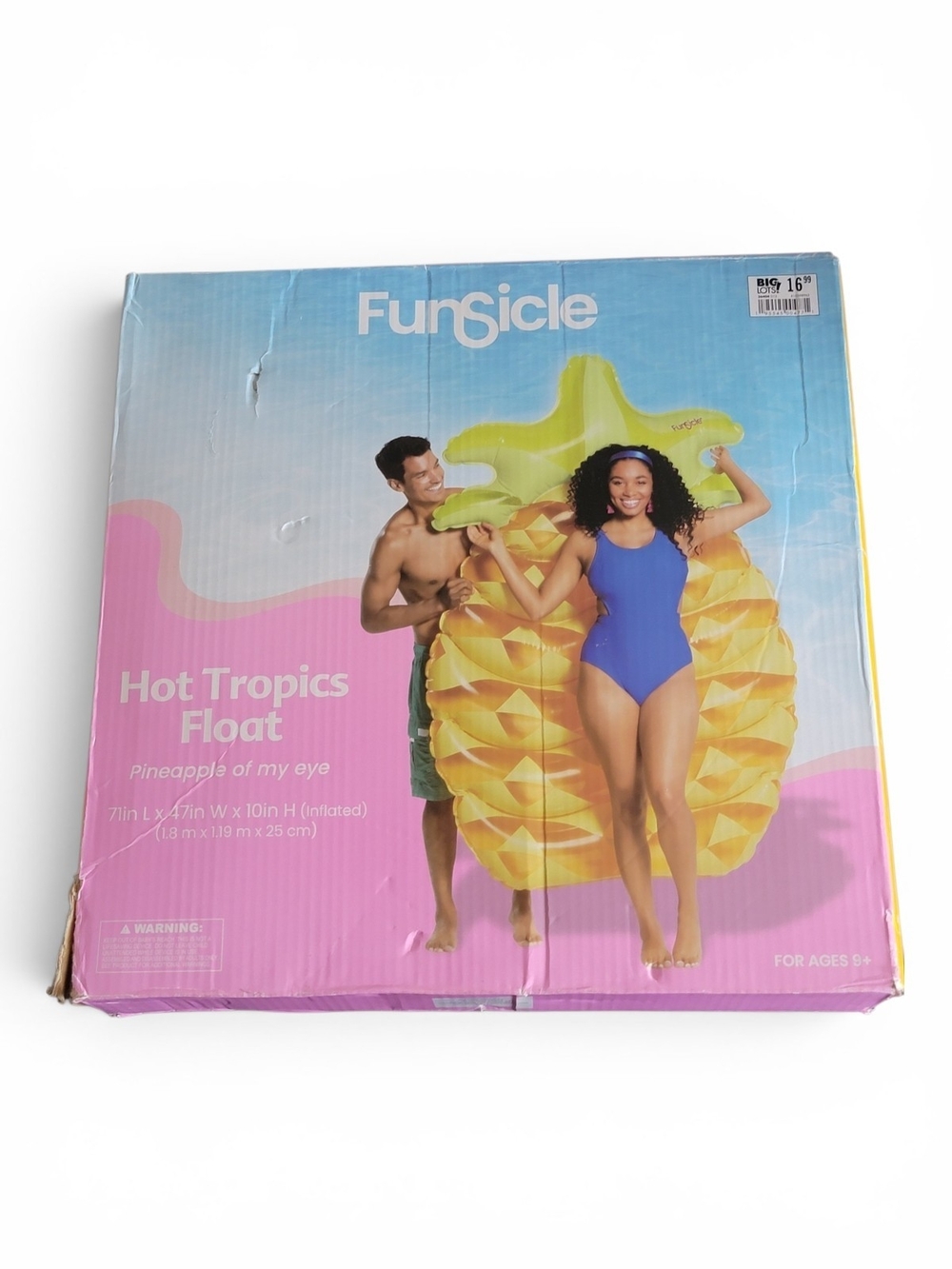 Funsicle Hot Tropics Pineapple Pool Float Inflatable NIB